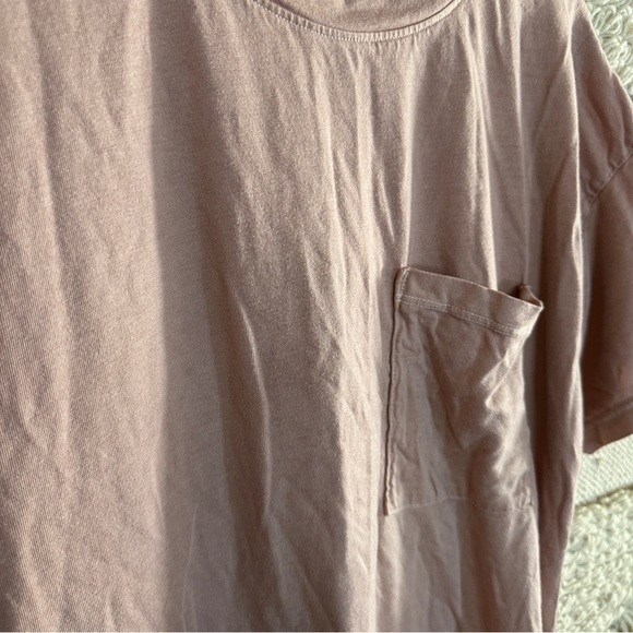 MATE THE LABEL blush pink short sleeve crewneck pocket mini t-shirt dress S - Picture 4 of 12